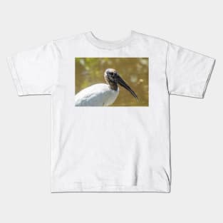 Wood stork in  wildlife preserve Kids T-Shirt